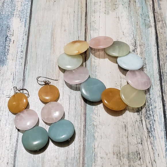 Multistones Set Bracelet and Earrings! - Picture 8 of 8